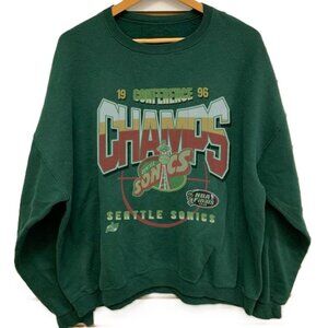 Vtg Seattle Supersonics Basketball Logo Sweatshirt, NBA Seattle Supersonics